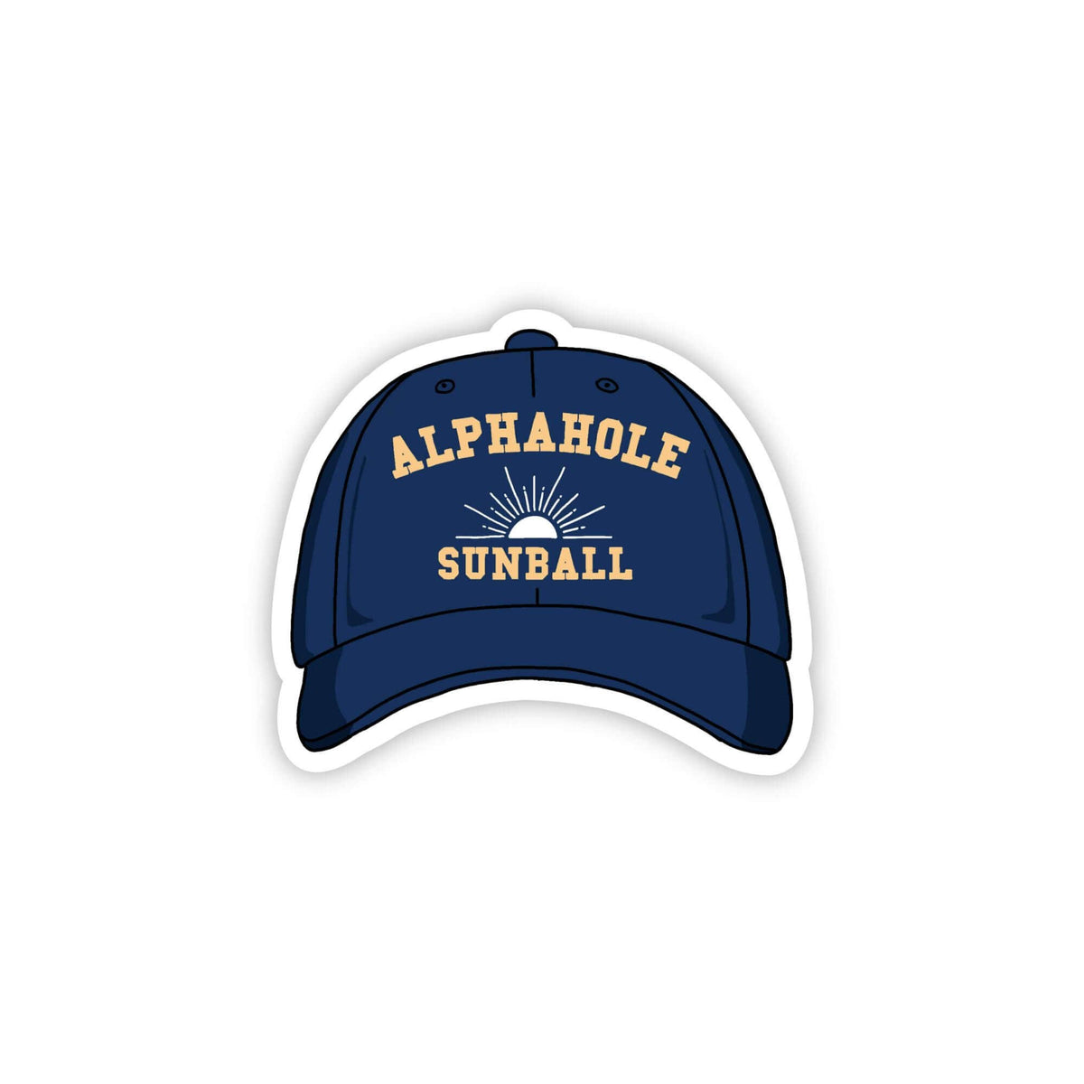 Alphahole Sunball Baseball Cap Sticker | Crescent City