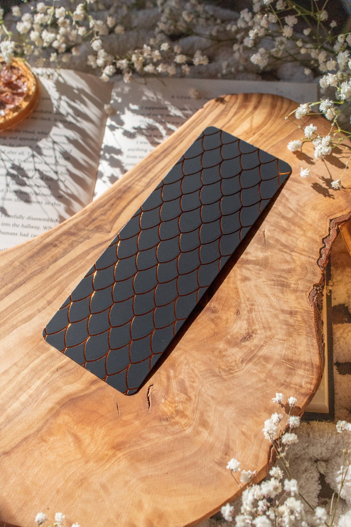 Black and Gold Dragon Scale Foil Bookmark