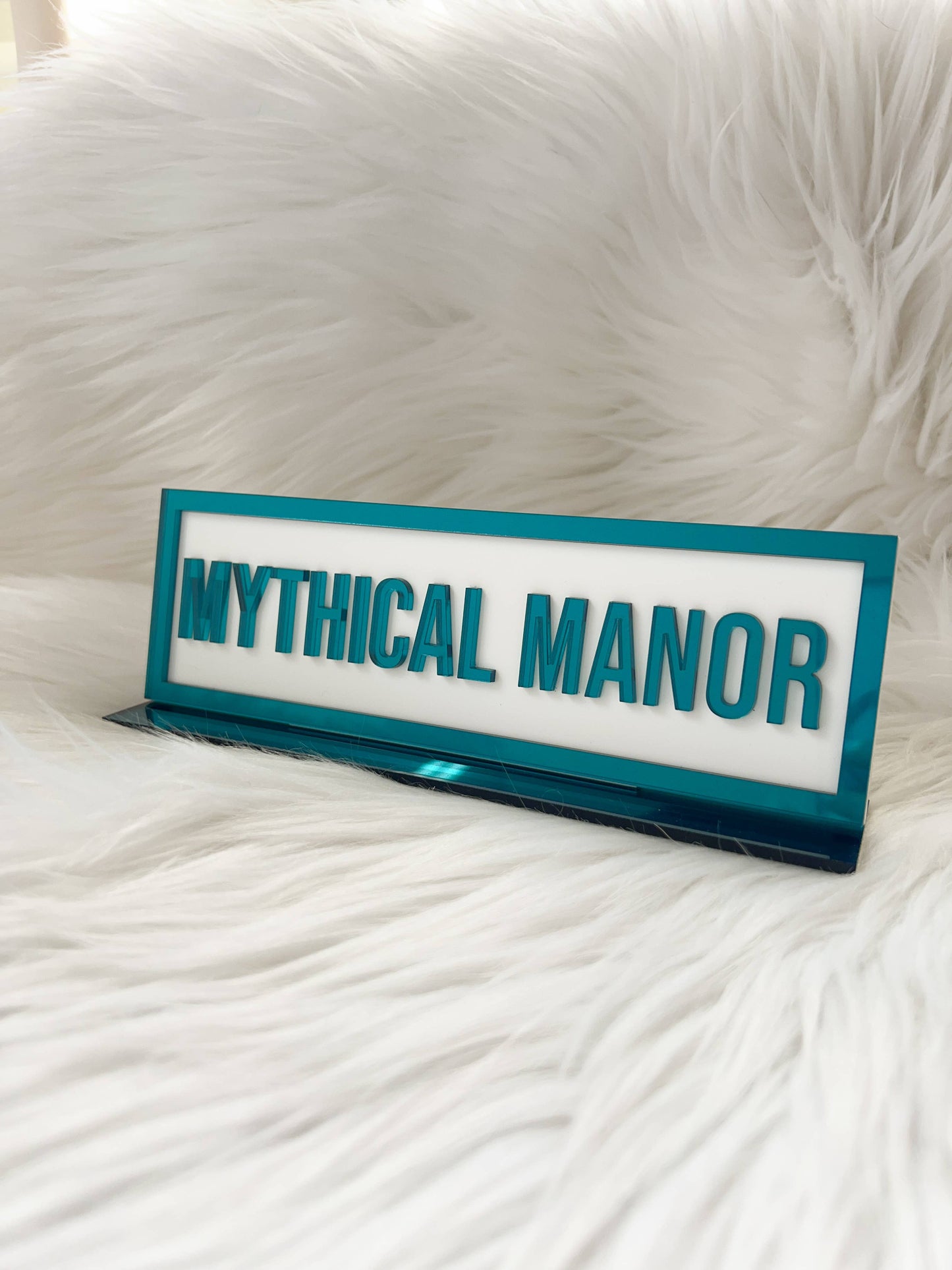 Mythical Manor Acrylic Shelf Sign w/ Stand