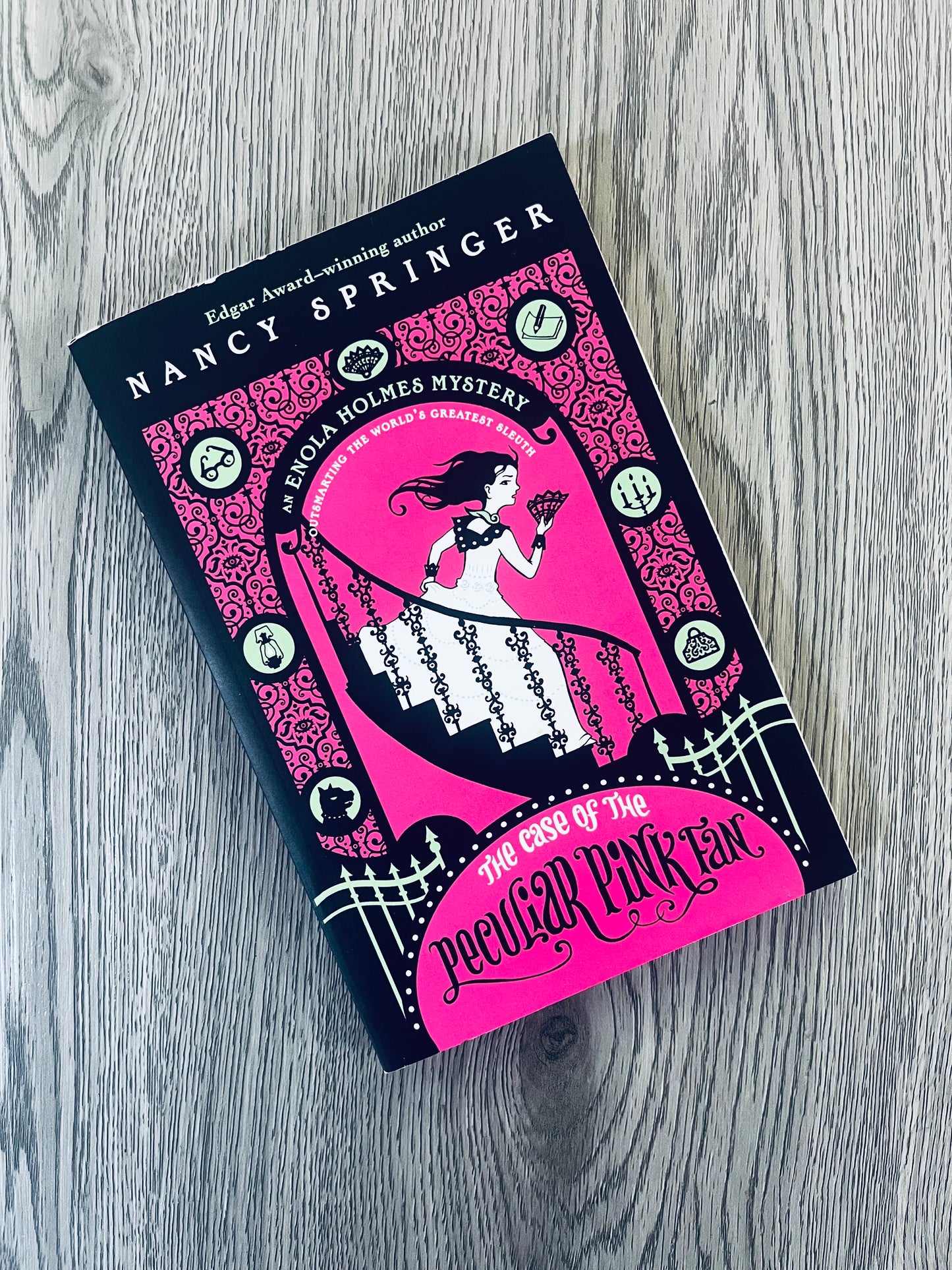The Case of the Peculiar Pink Fan (Enola Holmes #4) by Nancy Springer-Used