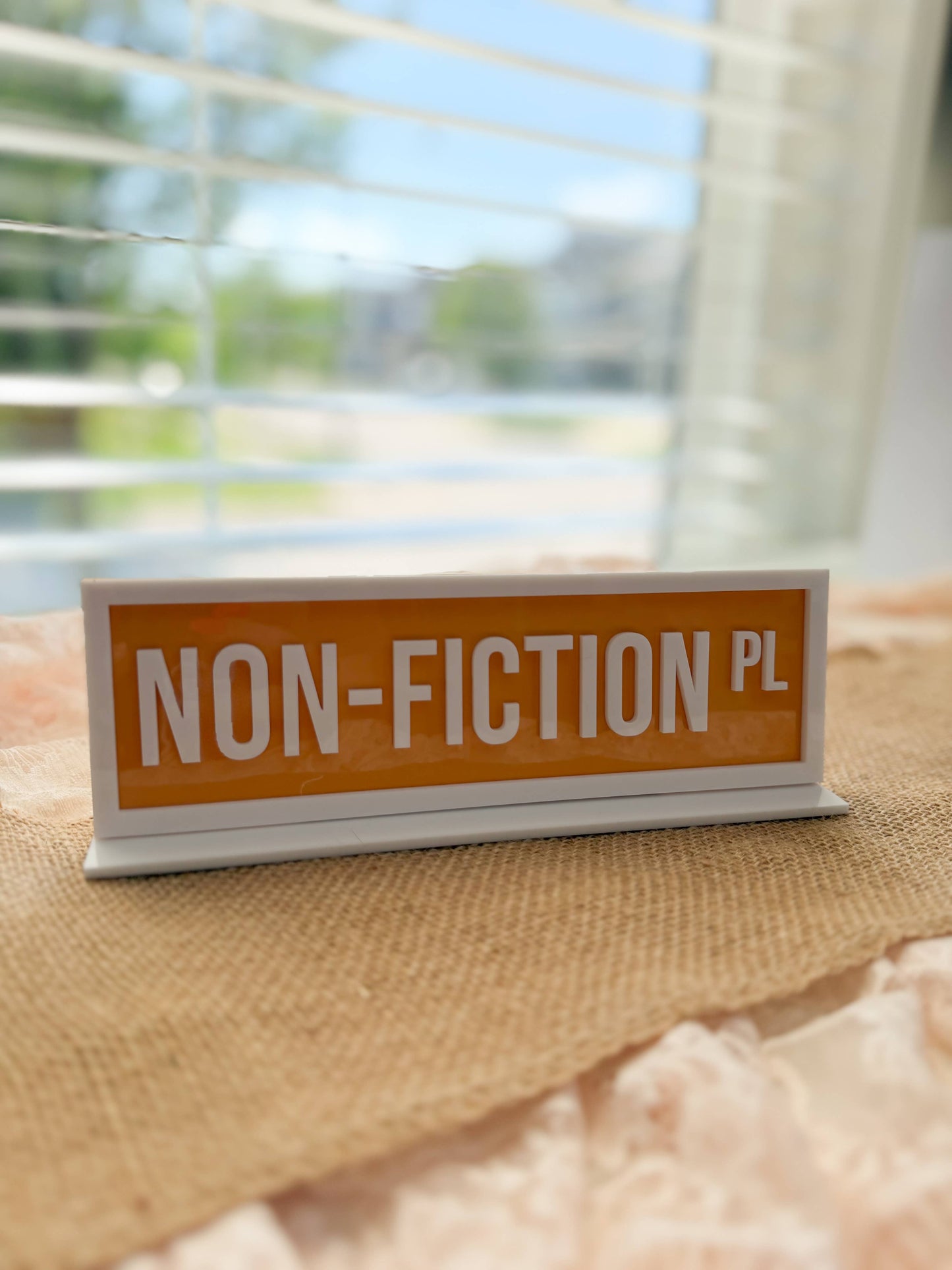 Non-Fiction Pl Acrylic Shelf Sign w/ Stand