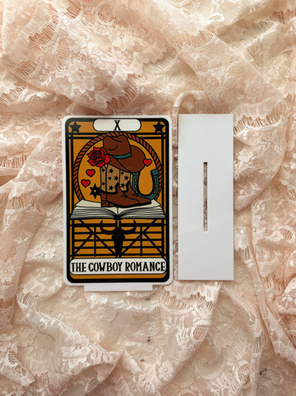 The Cowboy Romance Tarot Card Acrylic Shelf Sitter w/Stand