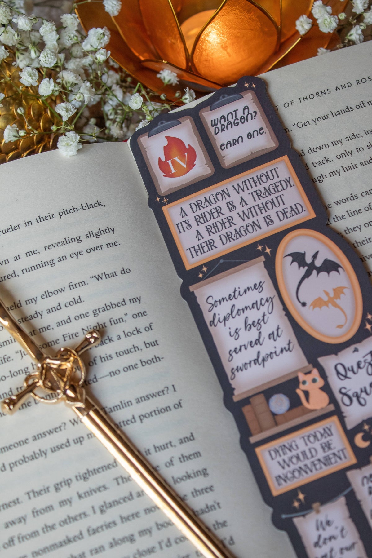 Fourth Wing Gallery Quote Wall Die-Cut Bookmark
