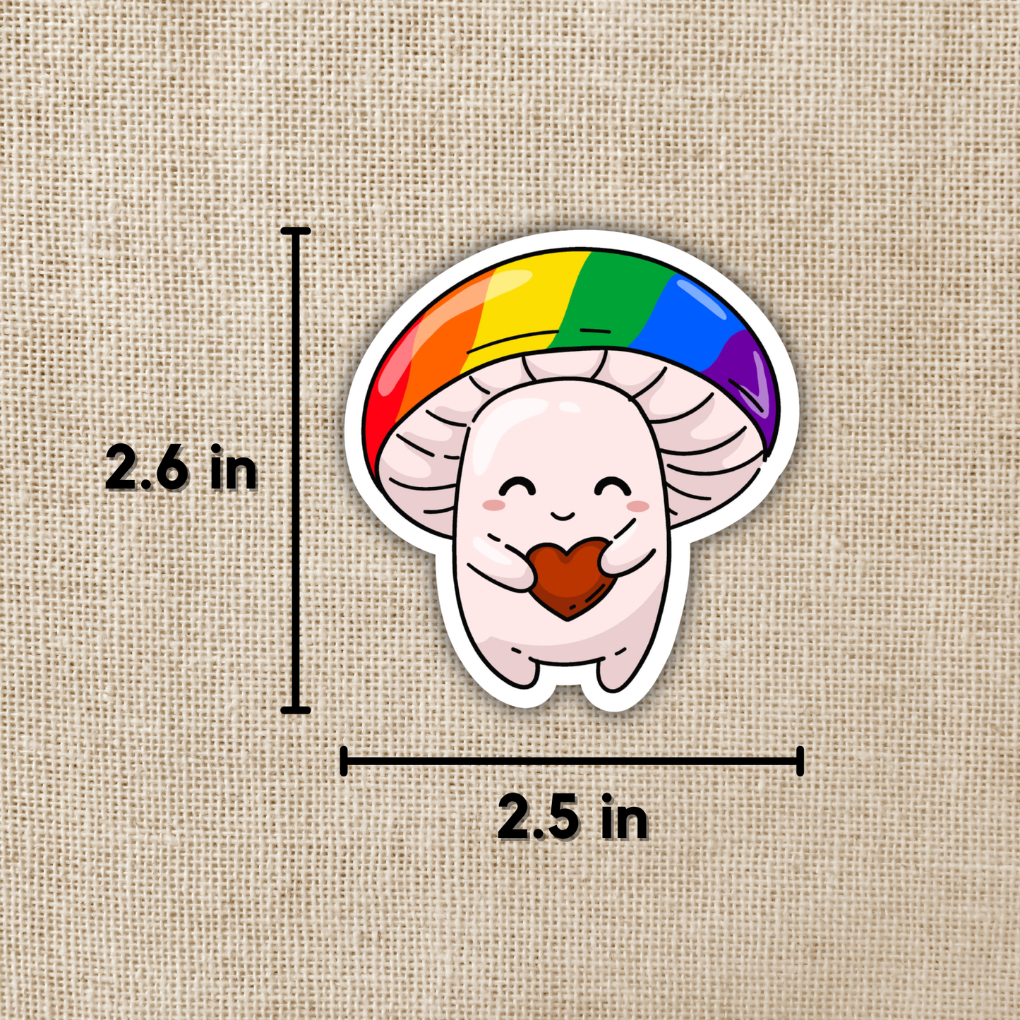 Gay Pride Flag Mushroom Sticker