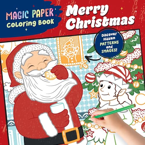 Magic Paper Coloring Book: Merry Christmas!: Discover Hidden Patterns and Images! by Natascha Pitz -New