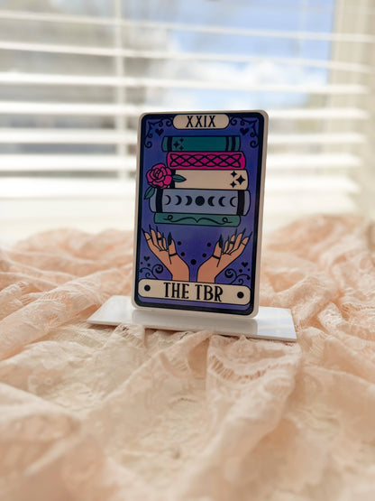 The TBR Tarot Card Acrylic Shelf Sitter w/Stand