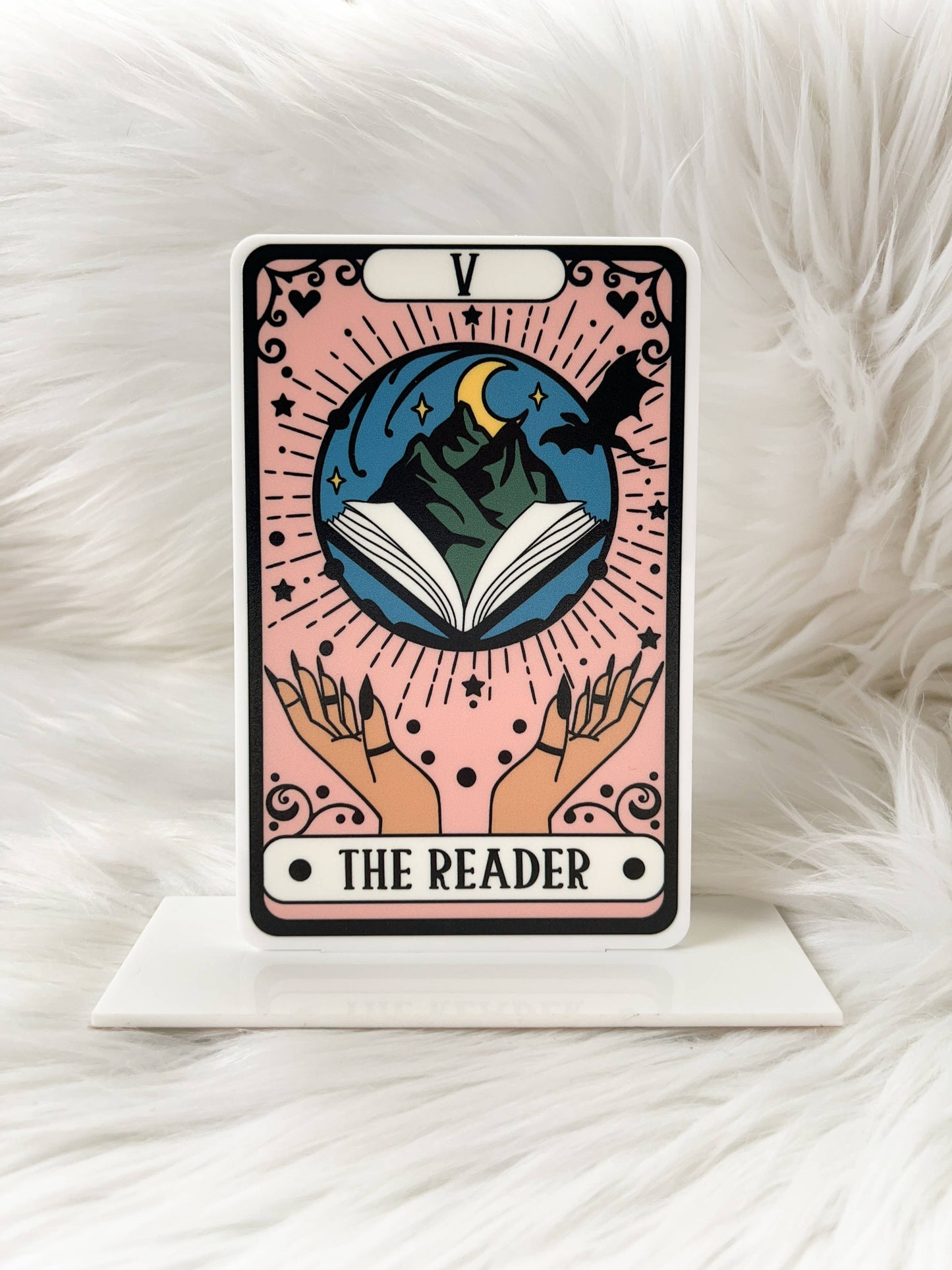 The Reader Tarot Card Acrylic Shelf Sitter w/Stand