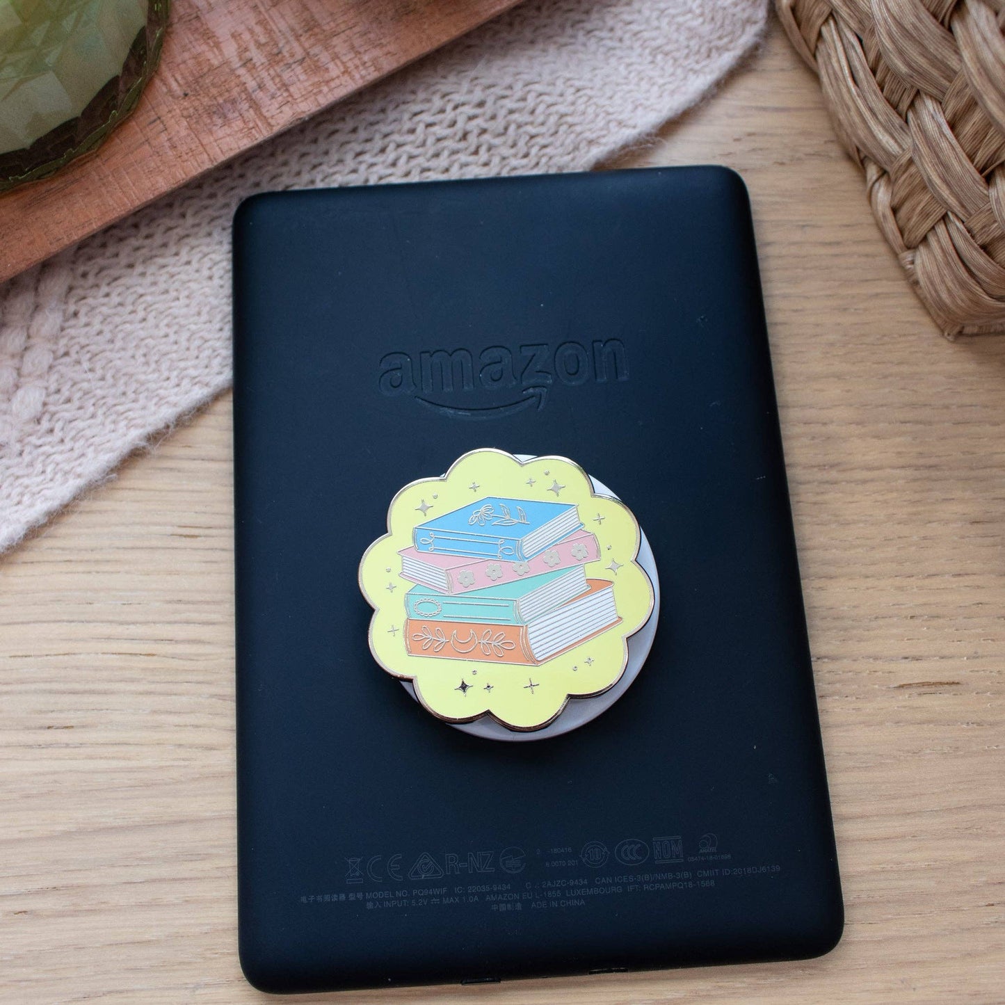 Enamel Book Stack Phone/E-Reader Grip
