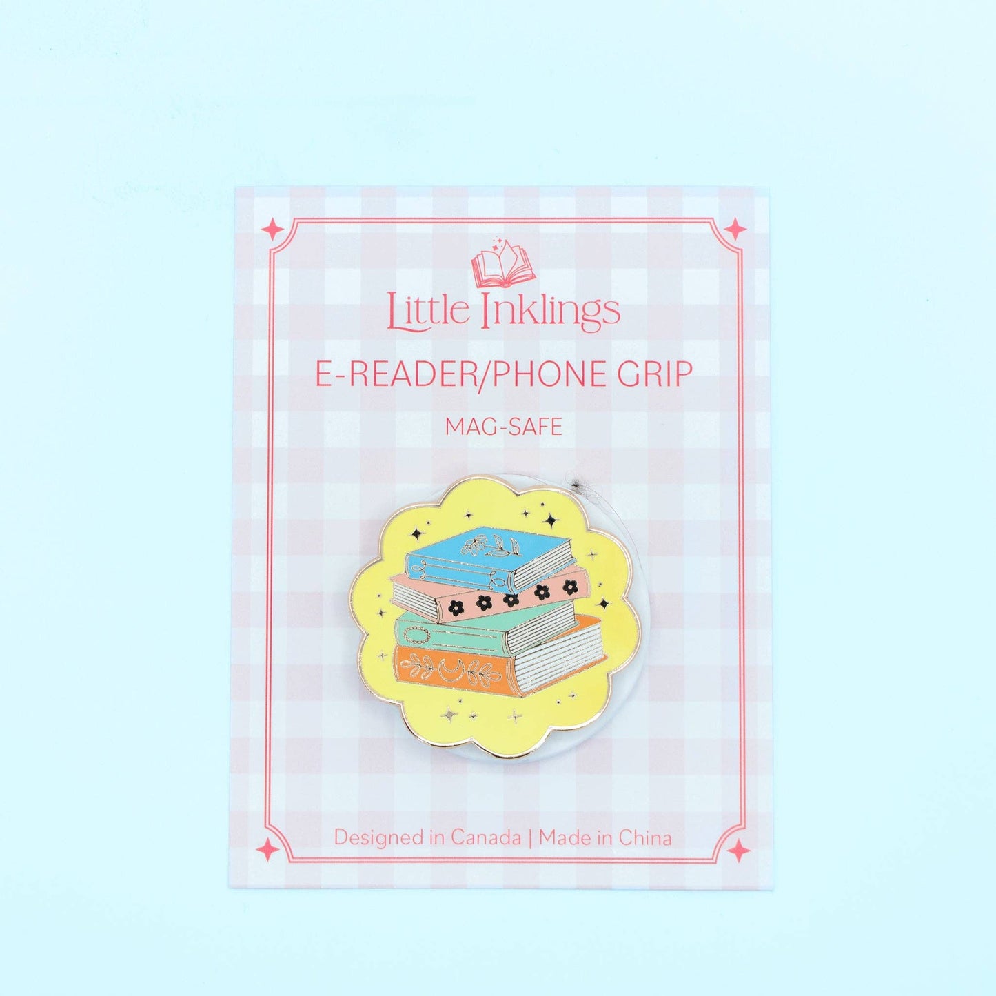 Enamel Book Stack Phone/E-Reader Grip