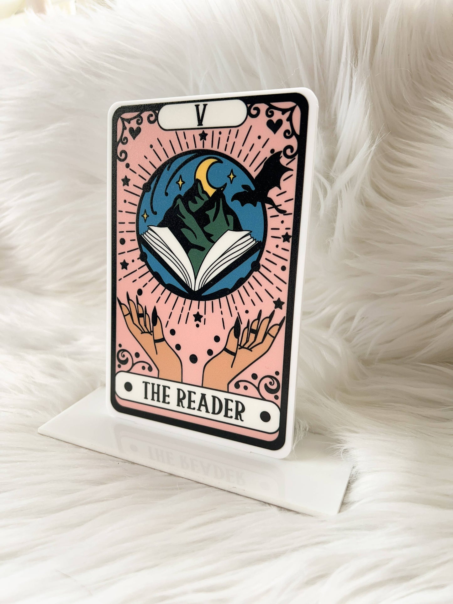 The Reader Tarot Card Acrylic Shelf Sitter w/Stand