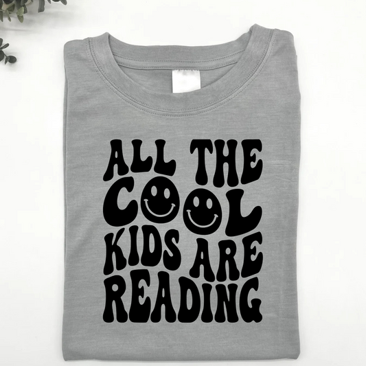 Child T-Shirt - All the Cool Kids are Reading - Grey