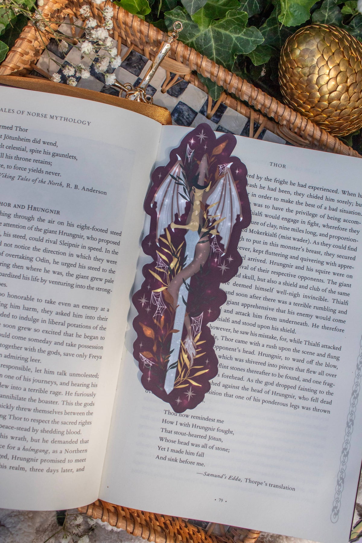 Haunted Dragon Sword Spooky Halloween Die-Cut Bookmark