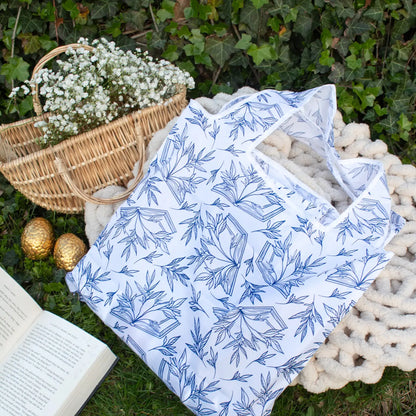 Reusable Bookish Foldable Grocery Tote Bag