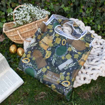 Reusable Bookish Foldable Grocery Tote Bag