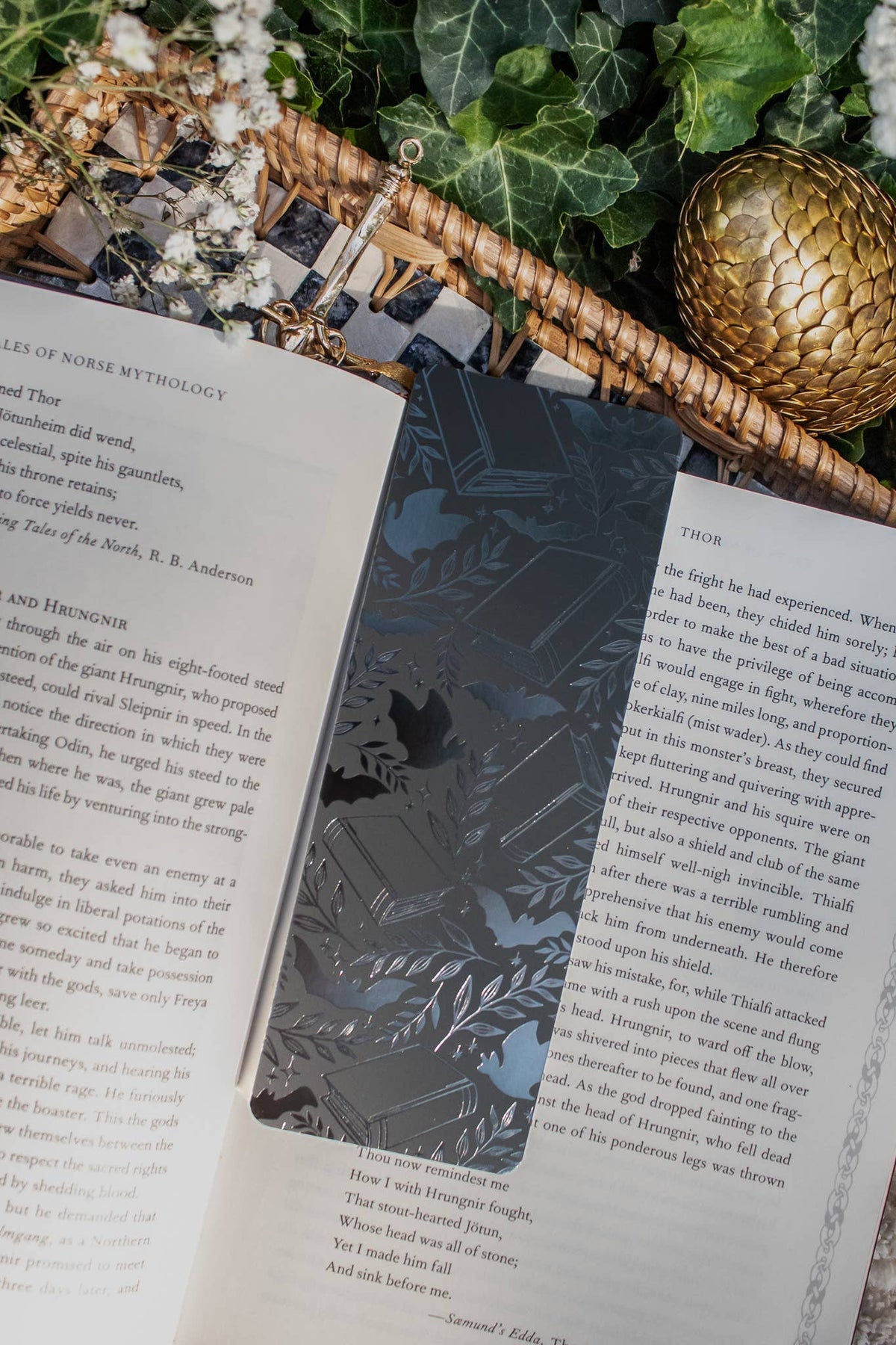Spooky Bats & Books Halloween Foil Bookmark