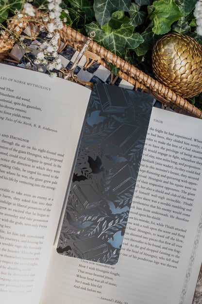 Spooky Bats & Books Halloween Foil Bookmark