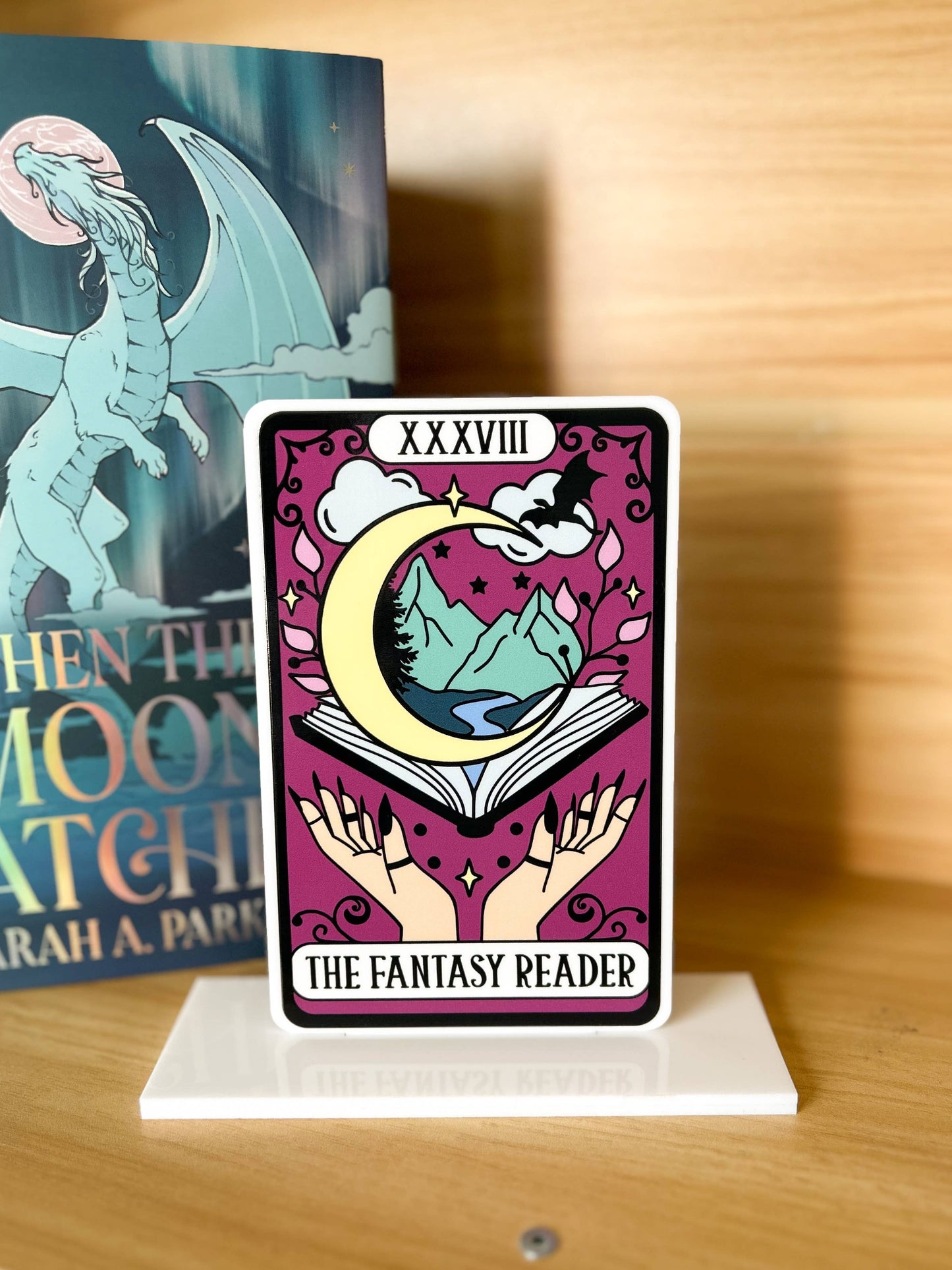 The Fantasy Reader Tarot Card Acrylic Shelf Sitter w/ Stand