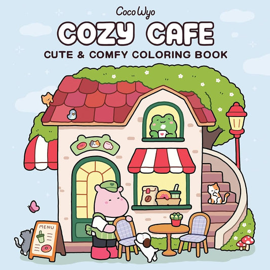 Cozy Cafe: Coloring Book for Adults and Kids (Cozy Spaces Coloring) cover image