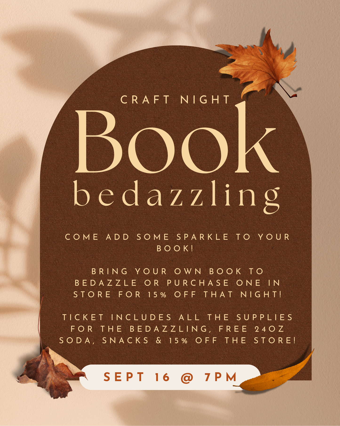 Book Bedazzling Craft Night