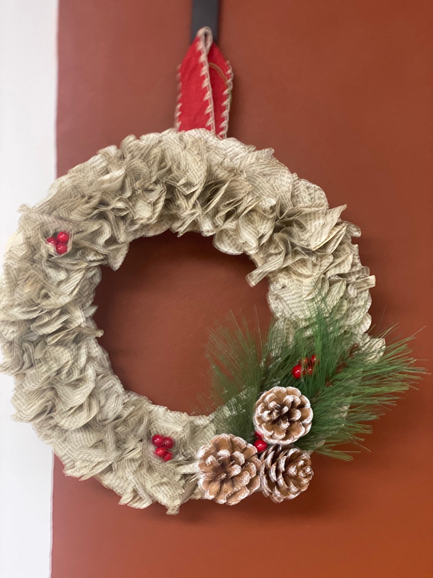 Book Page Wreath