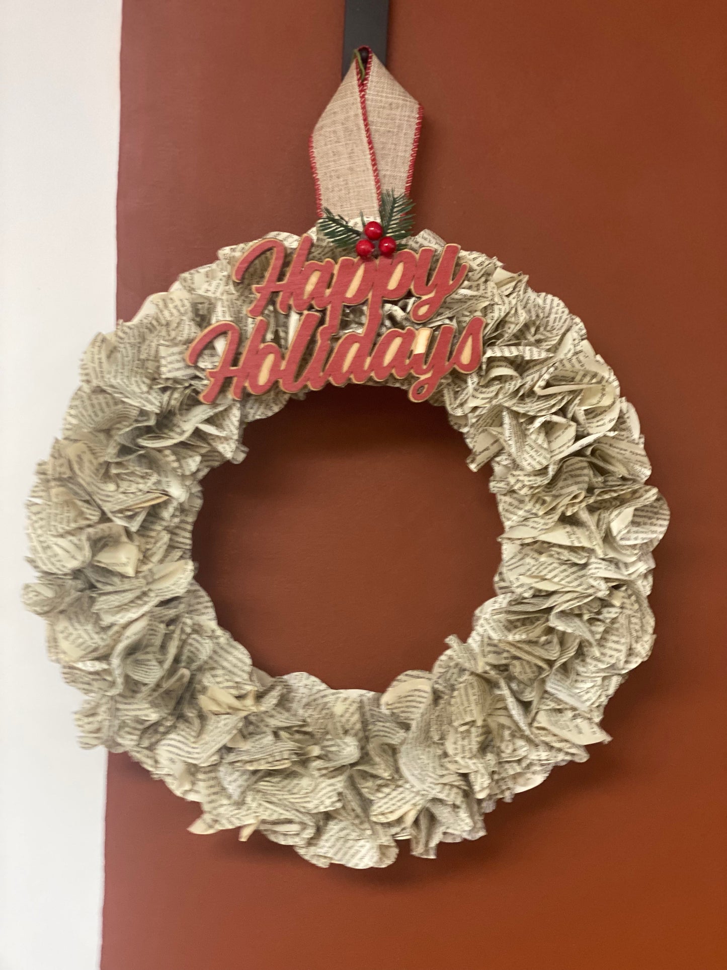 Book Page Wreath