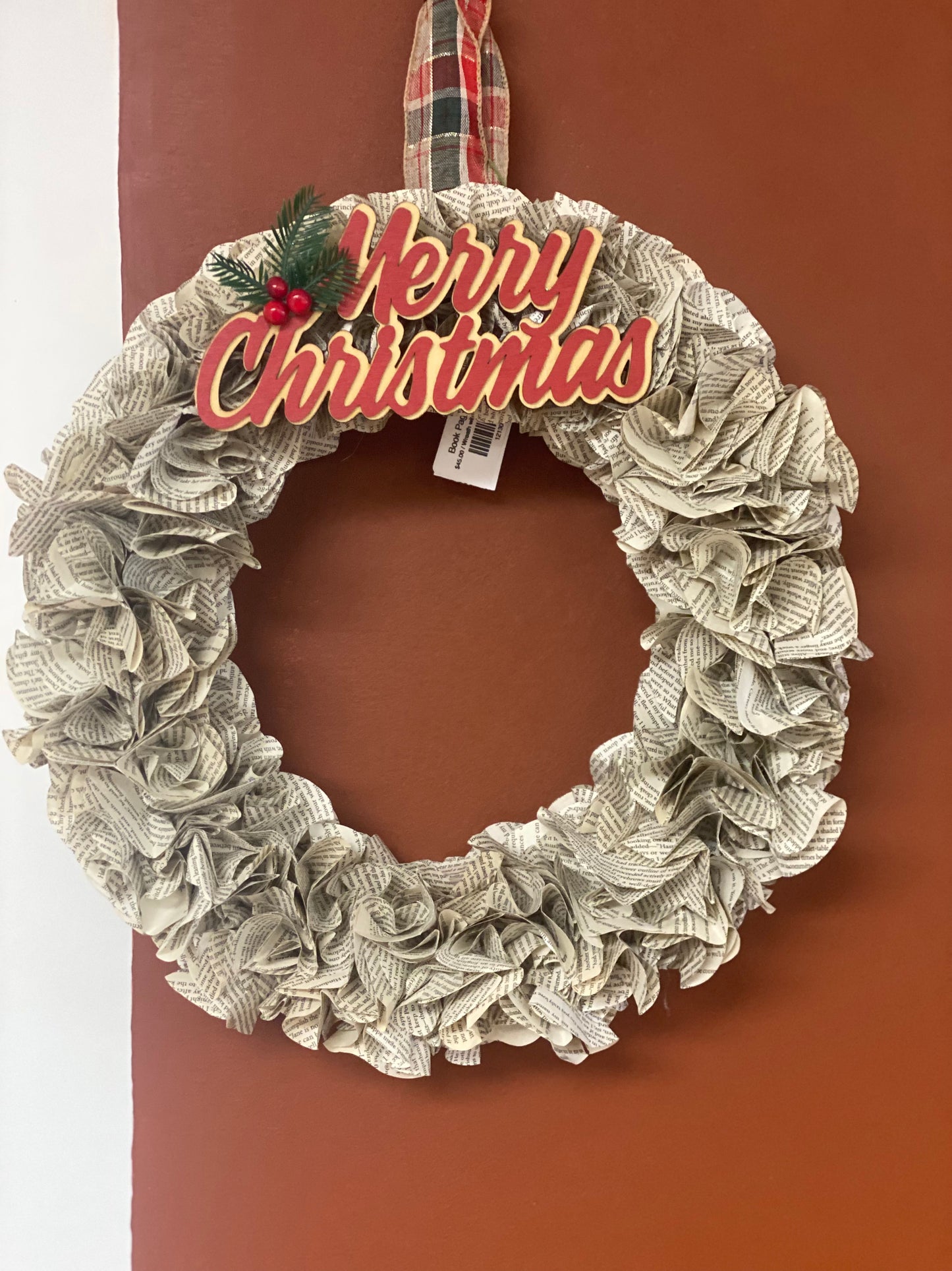 Book Page Wreath