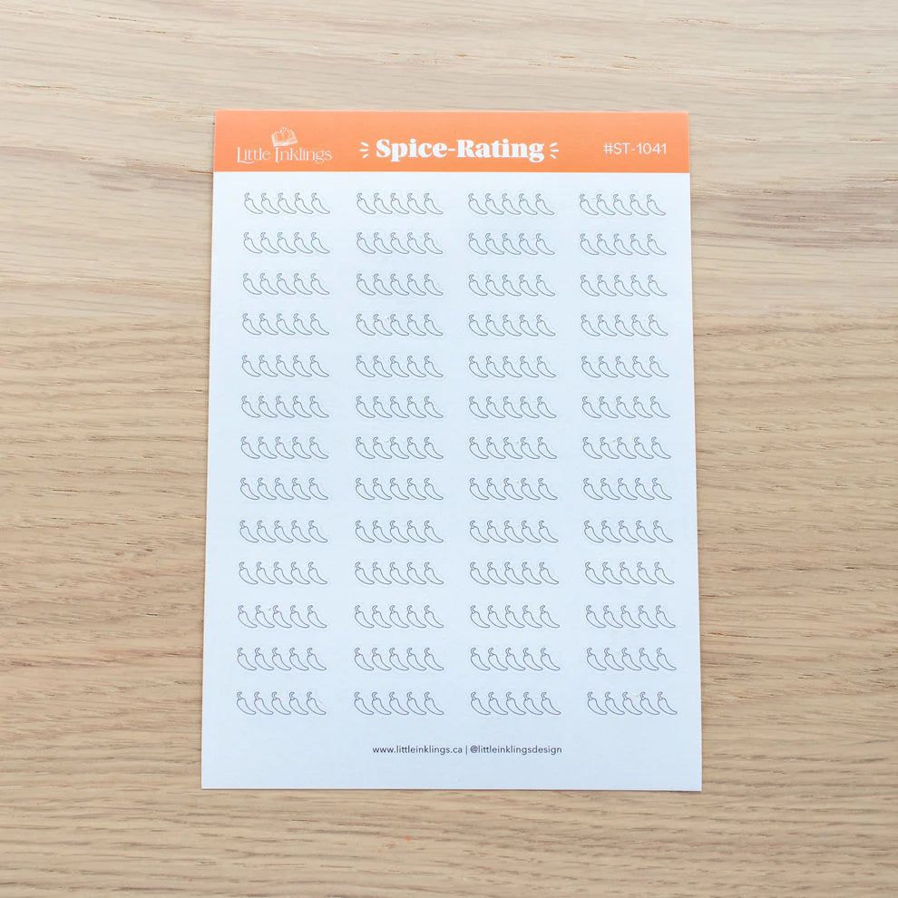 Spicy Rating Sticker Sheet by Little Inkling