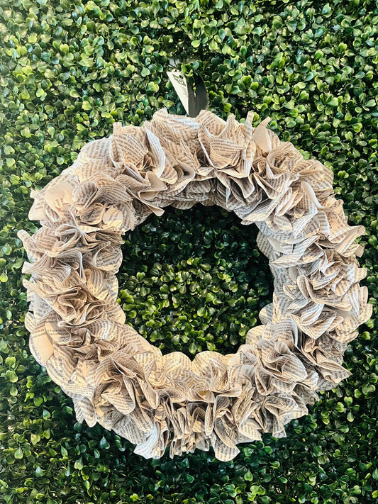 Book Page Wreath