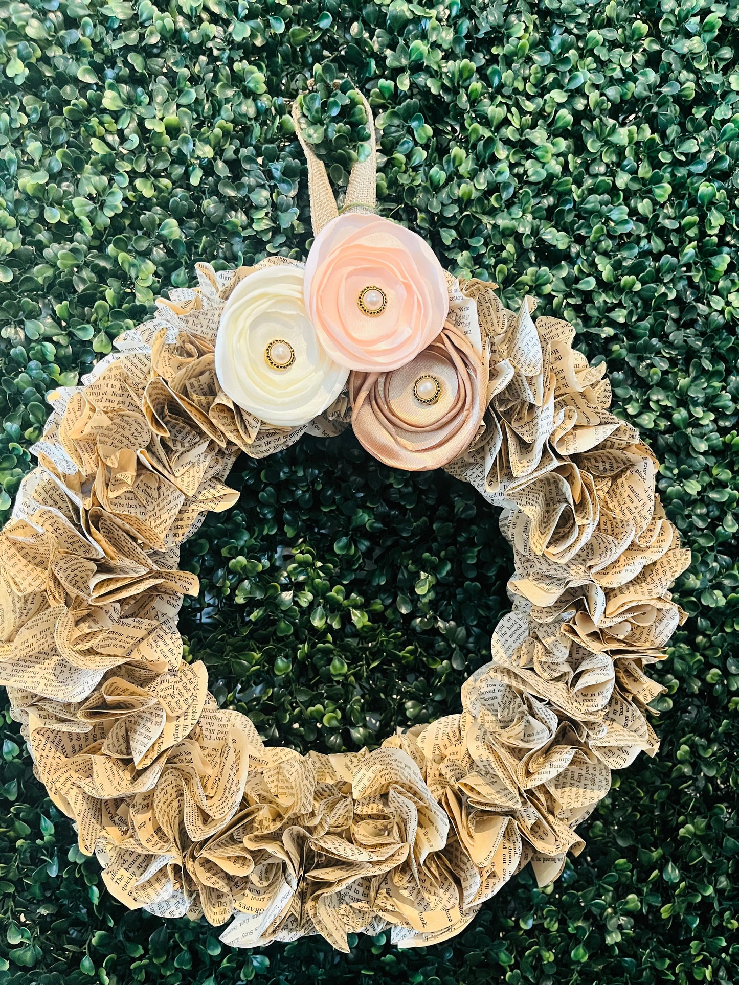 Book Page Wreath