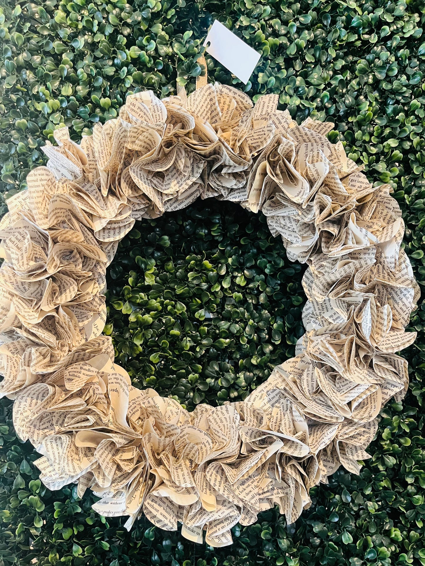 Book Page Wreath