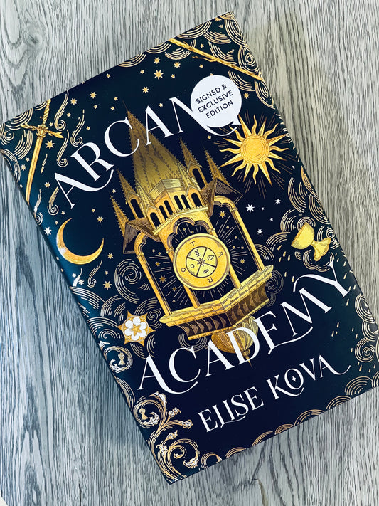 Arcana Academy (Arcana Academy #1) by Elise Kova - Hardcover Signed & Sprayed Edges - Used