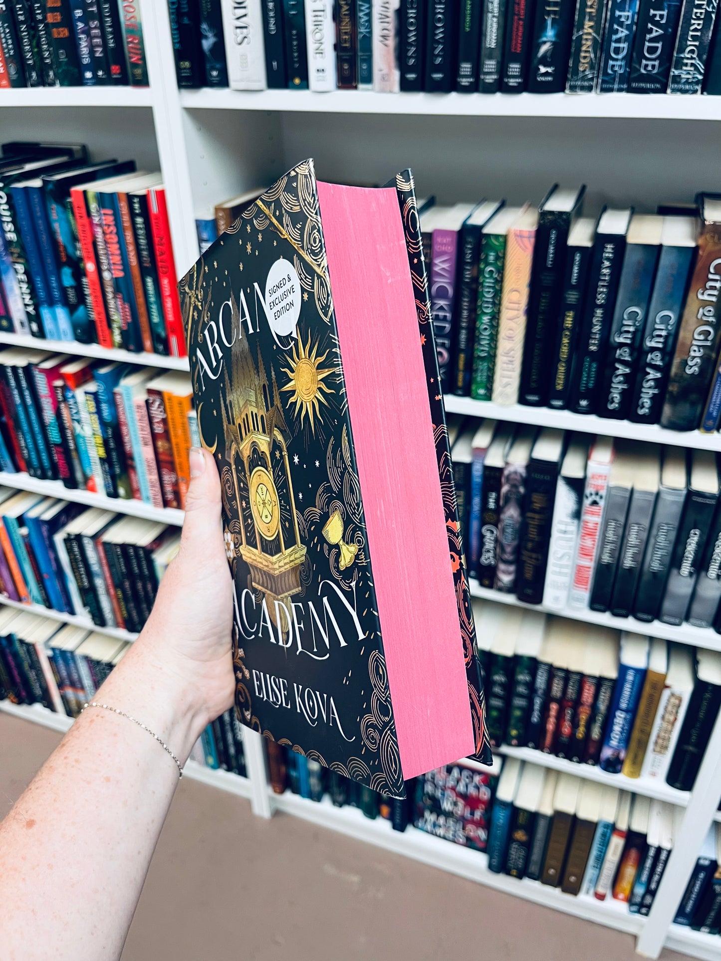 Arcana Academy (Arcana Academy #1) by Elise Kova - Hardcover Signed & Sprayed Edges - Used