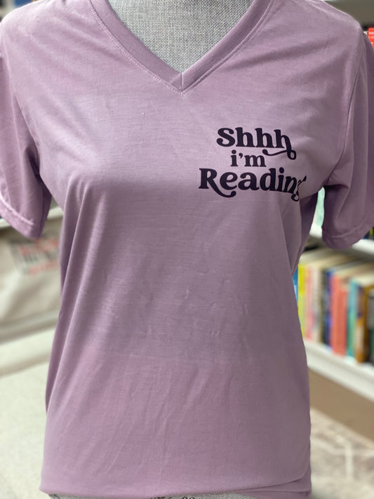 Shhh Im Reading T-Shirt-Plum