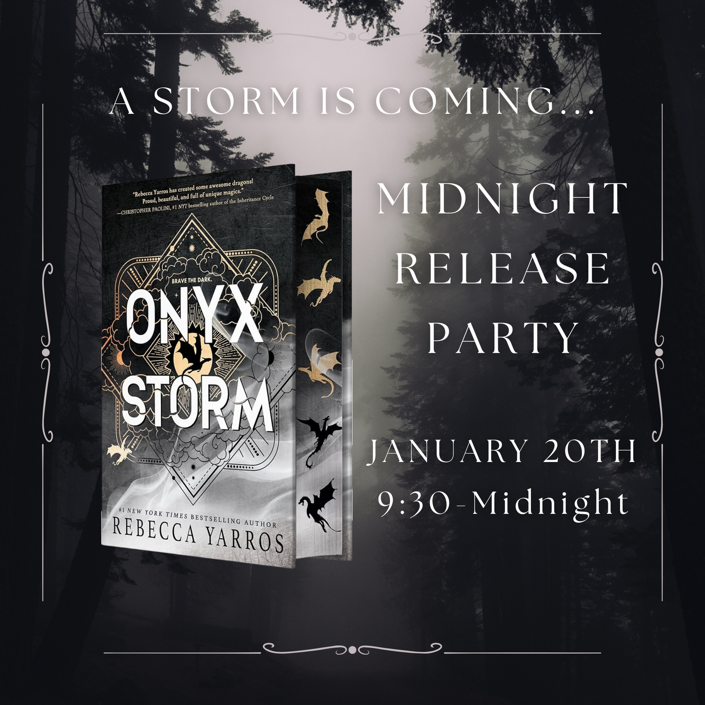 Onyx Storm Midnight Release Party