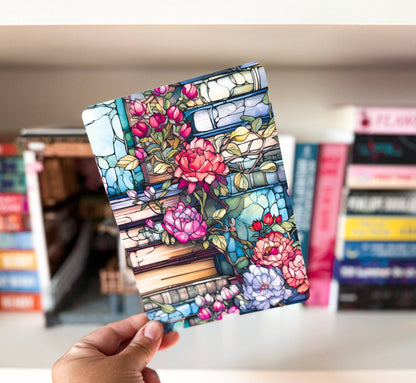 Stained Glass Design Kindle Case Insert Books and Floral Stained Glass Kindle Insert