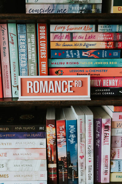 Romance Rd Acrylic Shelf Sign w/ Stand