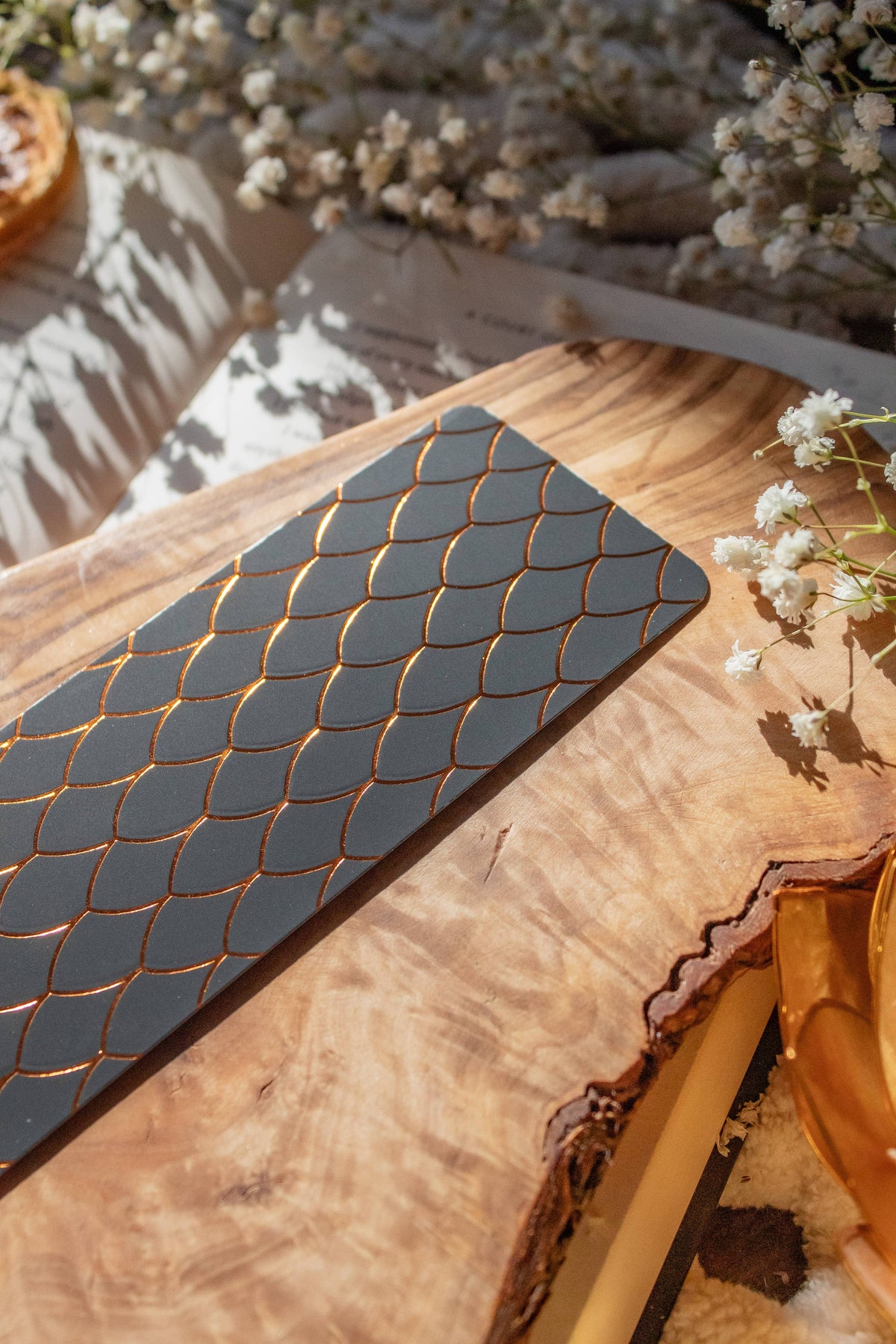 Black and Gold Dragon Scale Foil Bookmark