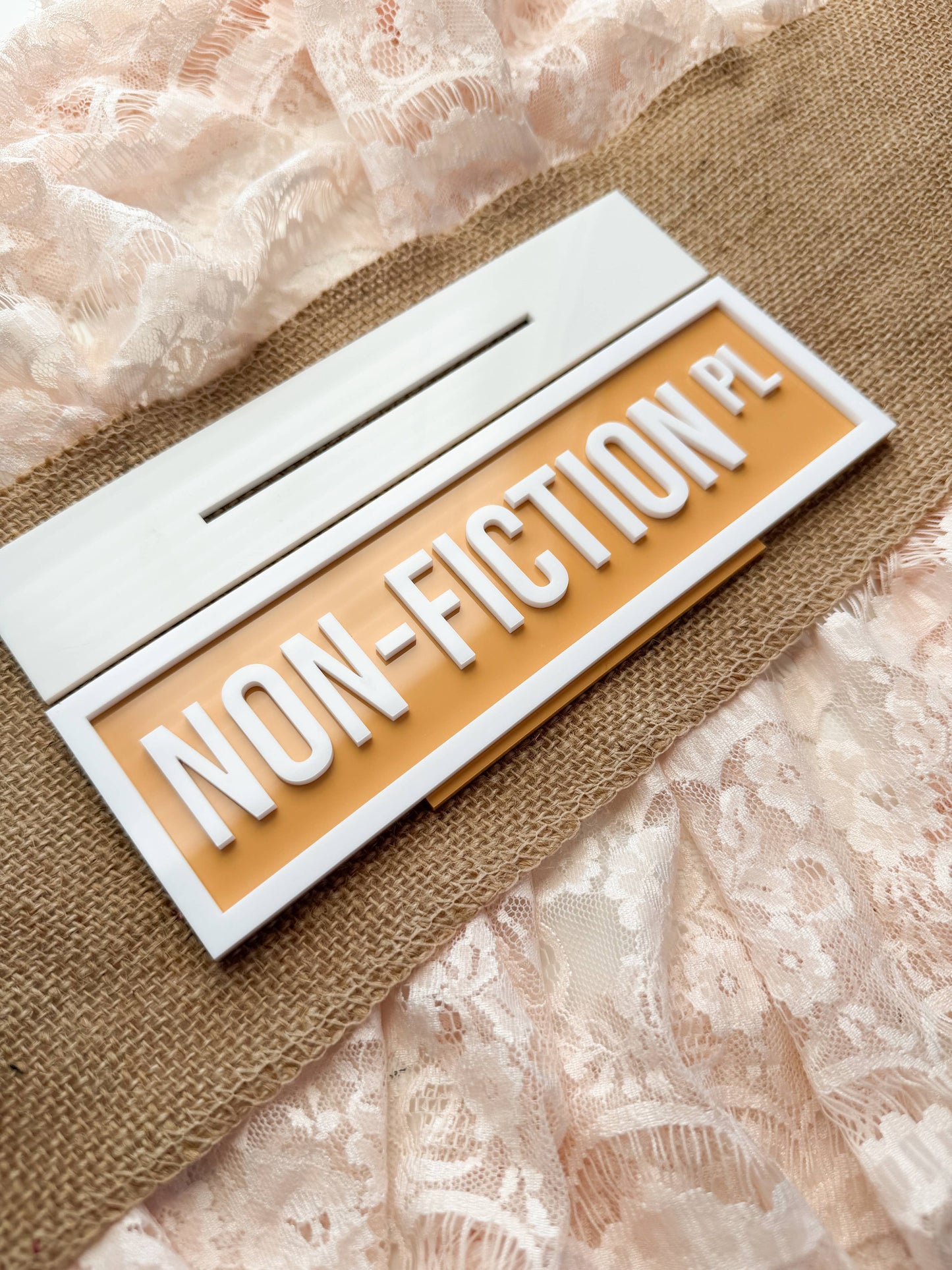 Non-Fiction Pl Acrylic Shelf Sign w/ Stand