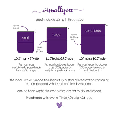 Zippered Book Sleeves by Visually Vee - Size Large