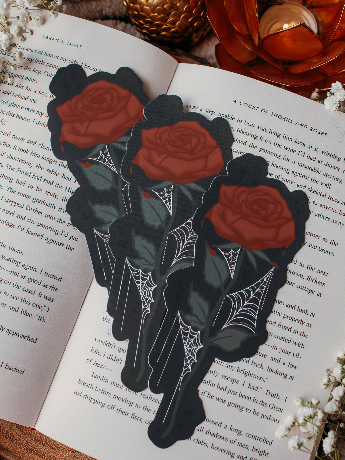 Bloody Rose Halloween Die-Cut Bookmark