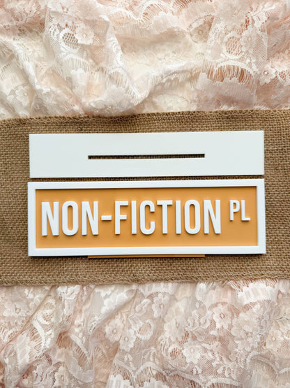 Non-Fiction Pl Acrylic Shelf Sign w/ Stand