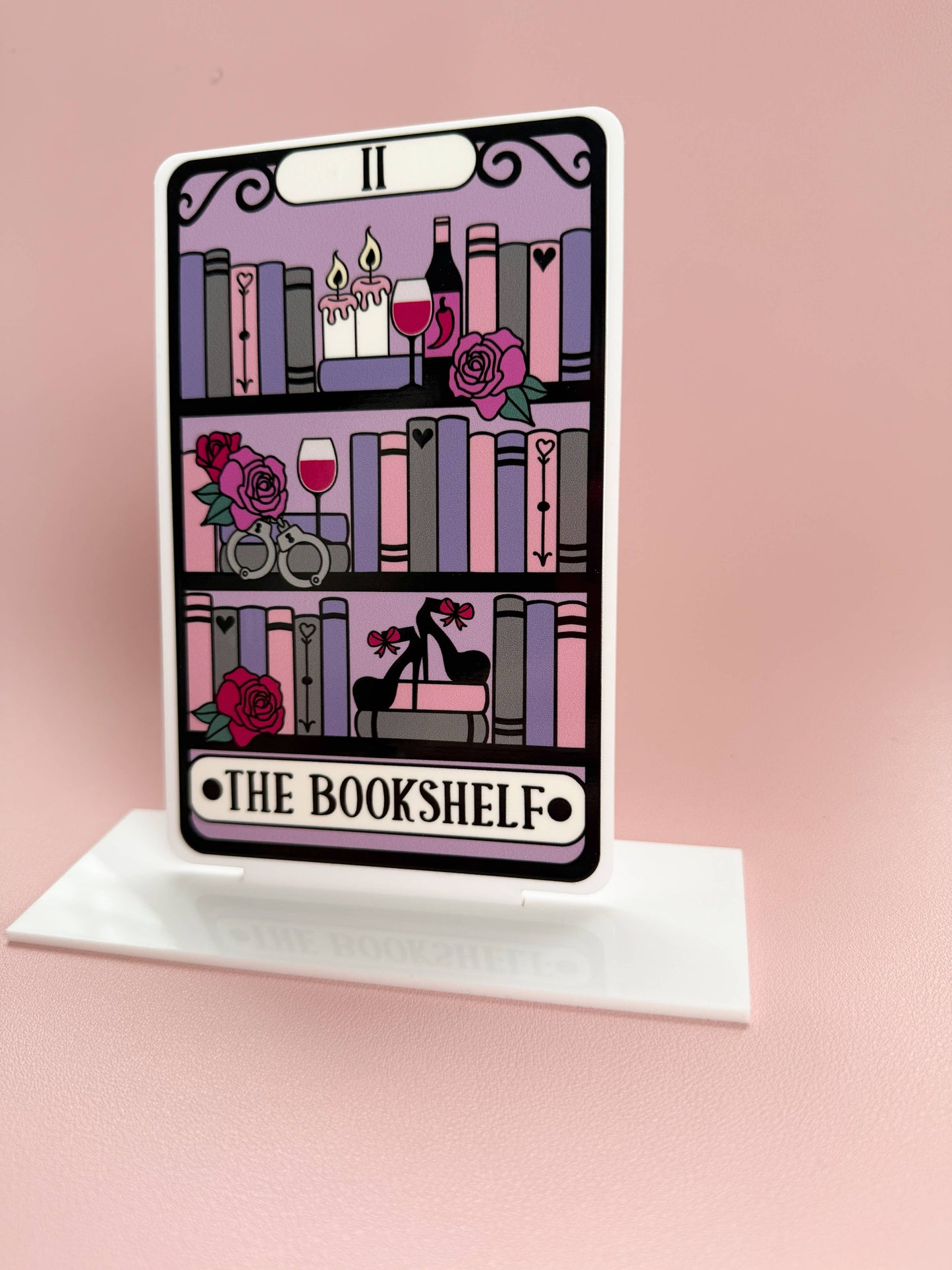 The Bookshelf Tarot Card Acrylic Shelf Sitter w/Stand
