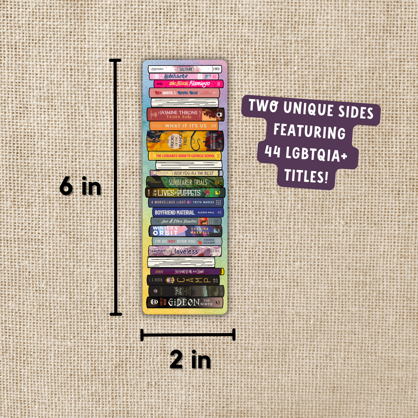 LGBTQIA+ Book Stack Spines Bookmark
