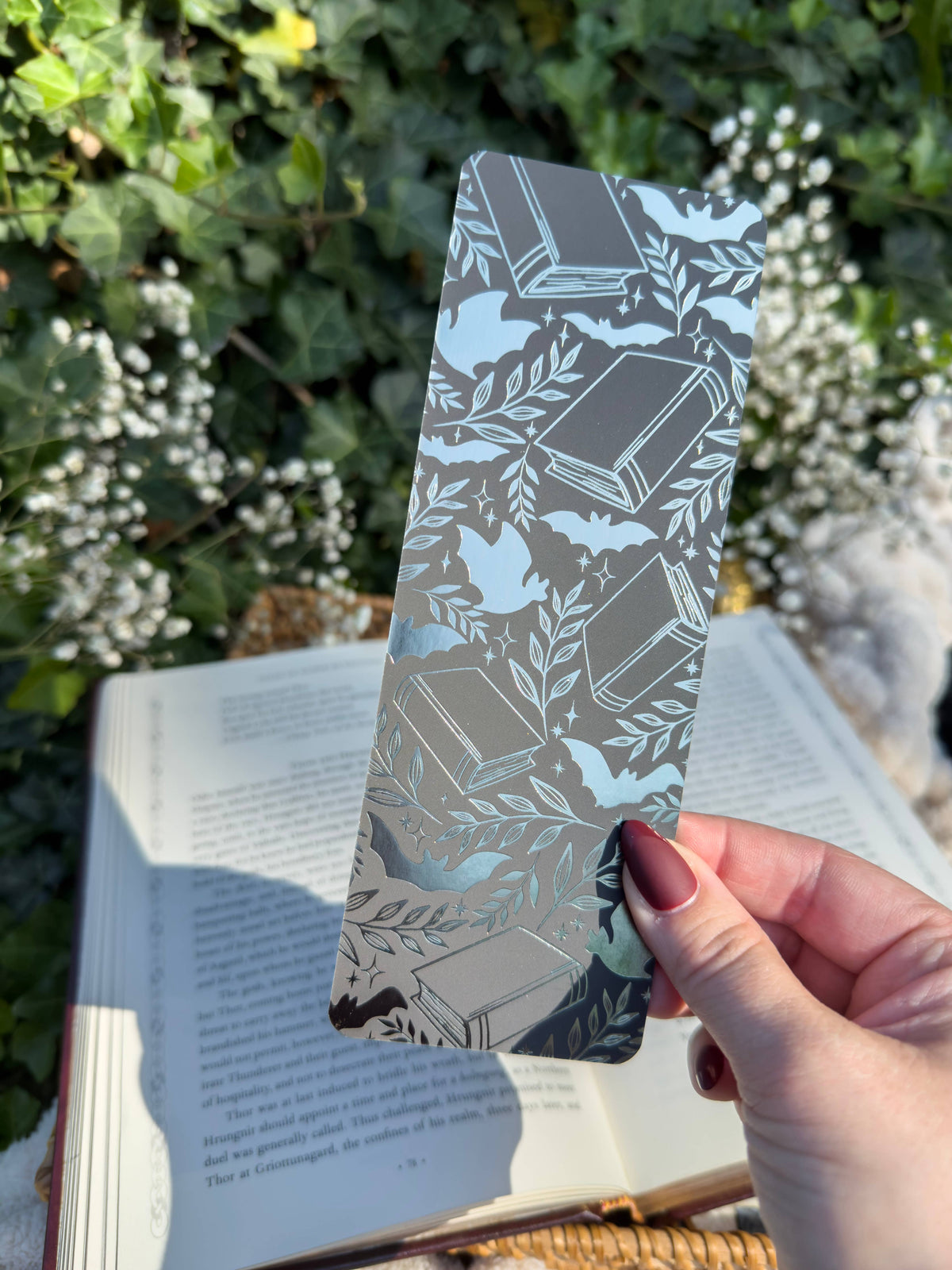 Spooky Bats & Books Halloween Foil Bookmark
