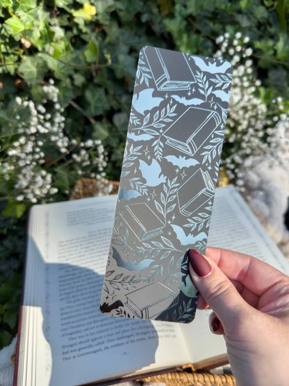 Spooky Bats & Books Halloween Foil Bookmark