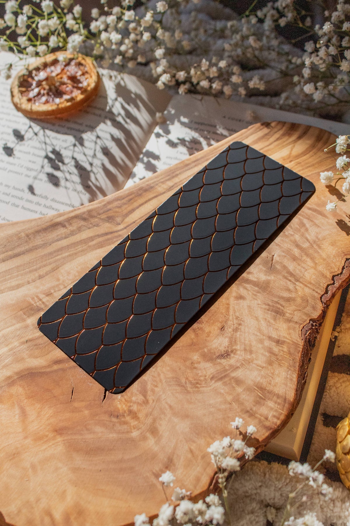 Black and Gold Dragon Scale Foil Bookmark