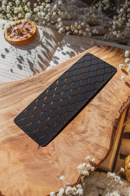 Black and Gold Dragon Scale Foil Bookmark