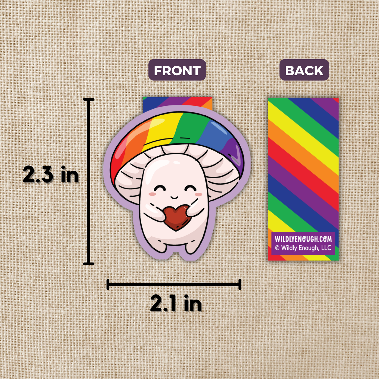 Gay Pride Mushroom Magnetic Bookmark