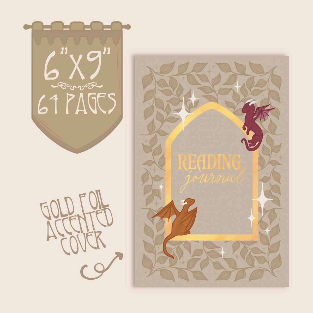Book Dragons | 6"x9" Reading Journal