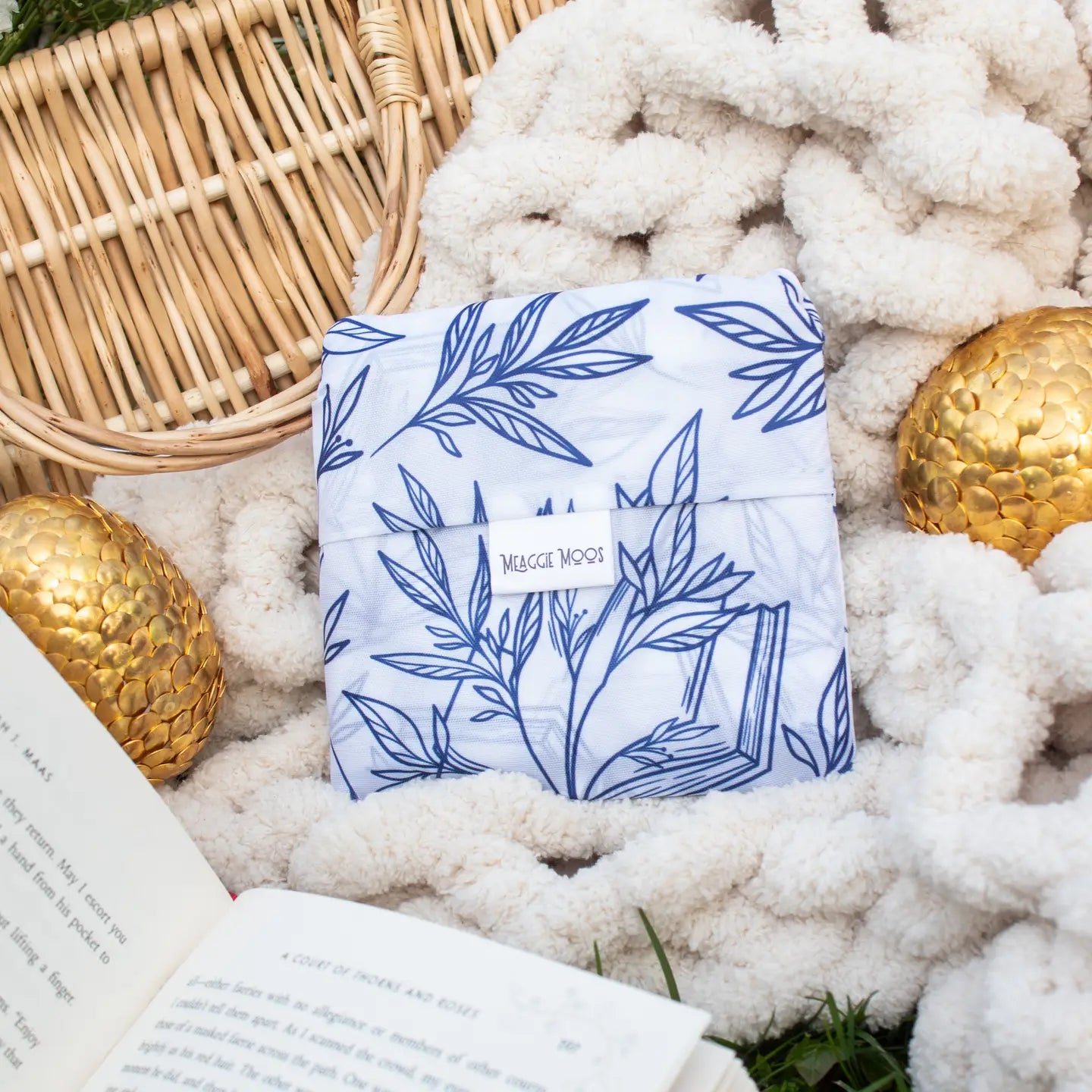 Reusable Bookish Foldable Grocery Tote Bag